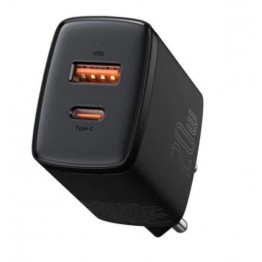 Incarcator retea Baseus Compact, Putere 20W, USB Tip C, USB Tip A